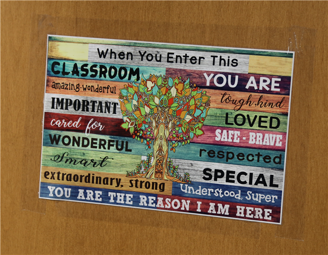  Image of an inspirational poster on a wall at Swope Middle School